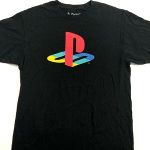 Playstation Tee Shirt Retro PS1 Logo Official Sz L